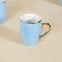 Set of 6 Embossed Blue Coffee Mug 330ml - Tea cup set, coffee cup set, tea cups, coffee cups, ceramic tea cups, coffee mugs