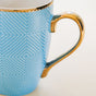 Set of 6 Embossed Blue Coffee Mug 330ml - Tea cup set, coffee cup set, tea cups, coffee cups, ceramic tea cups, coffee mugs