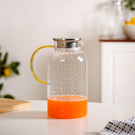 Textured Glass Jug With Metal Lid 2000ml