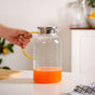 Textured Glass Jug With Metal Lid 2000ml
