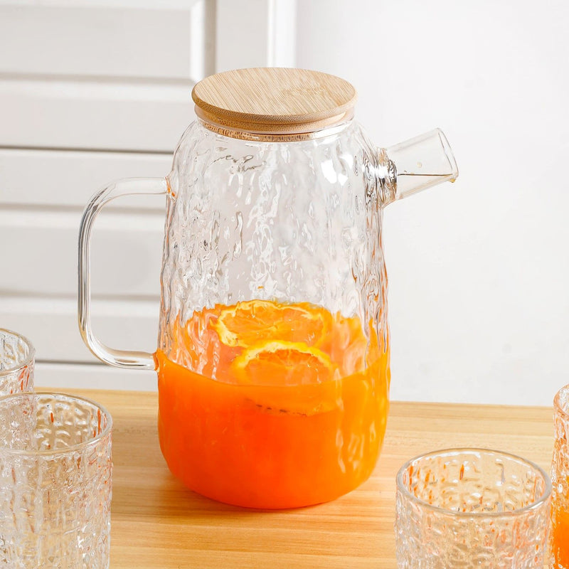 Textured Jug And Glass Set Of 7