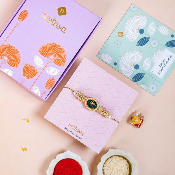 The Royal Emerald Rakhi Gift Set