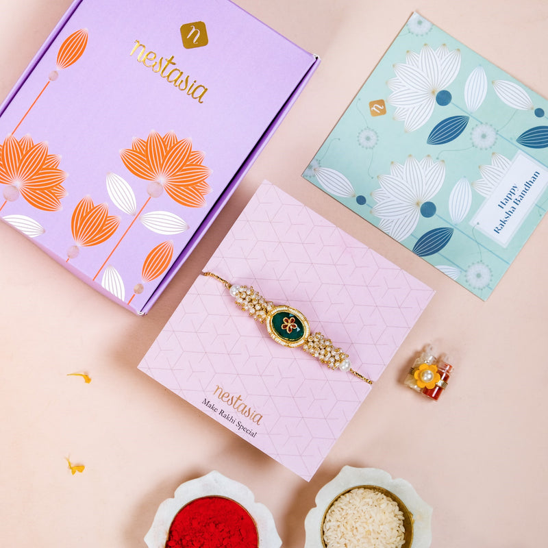 The Royal Emerald Rakhi Gift Set