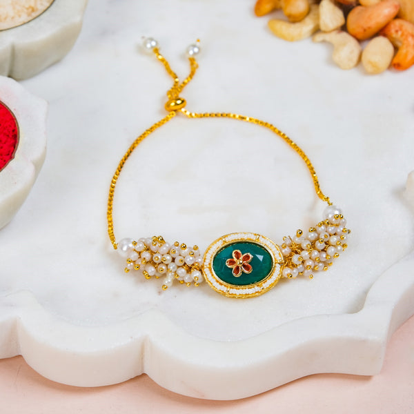 The Royal Emerald Rakhi Gift Set