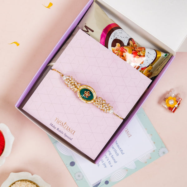The Royal Emerald Rakhi Gift Set
