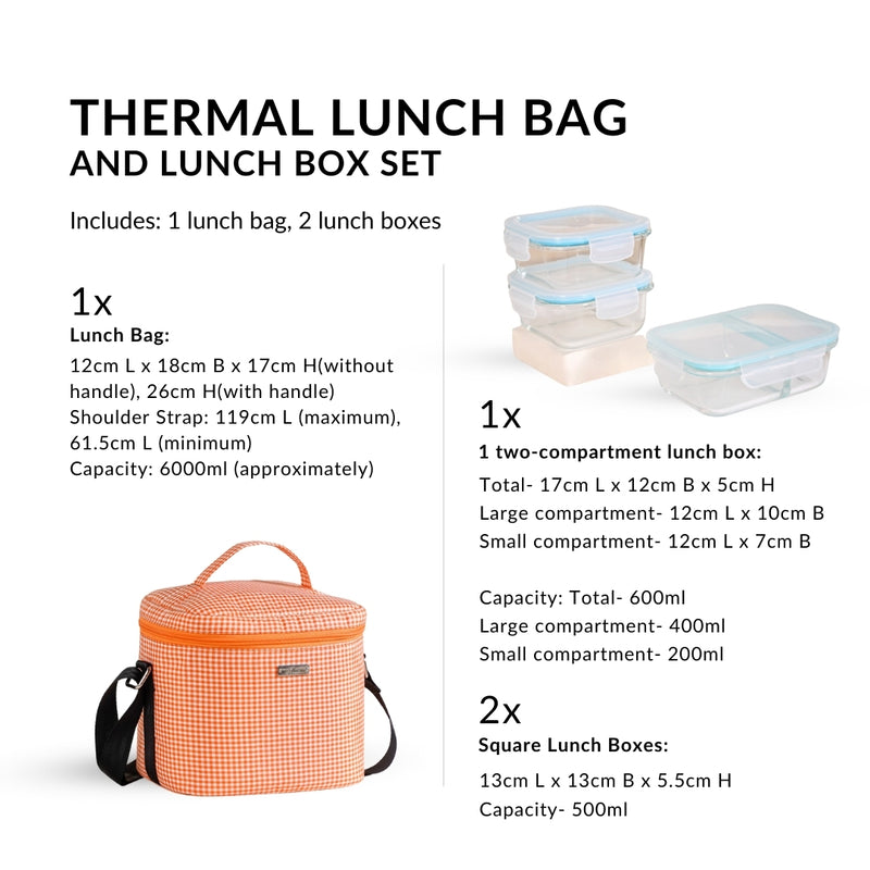 Thermal Lunch Bag And Lunch Box Set
