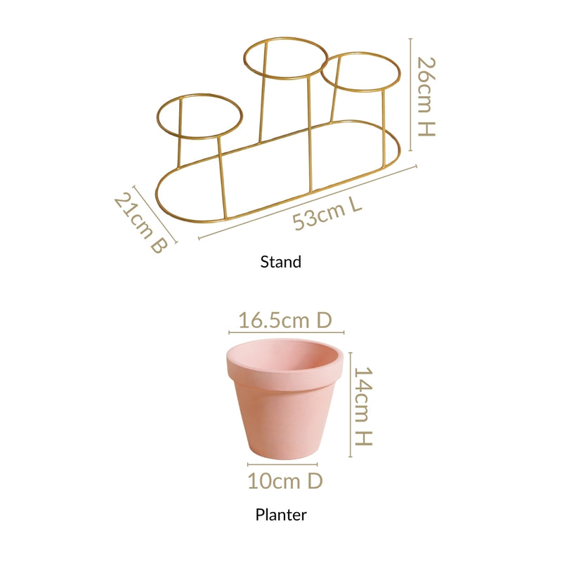Three In One Planter Set With Stand