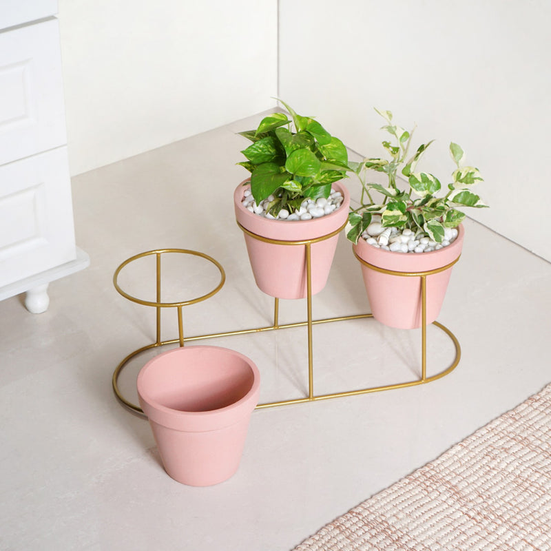 Three In One Planter Set With Stand