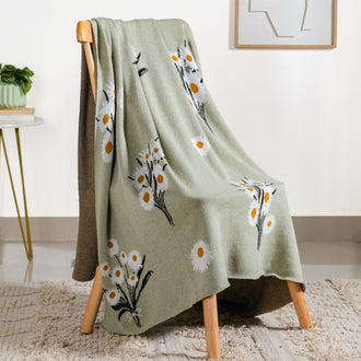 Daisy Delight Pure Cotton Throw Blanket