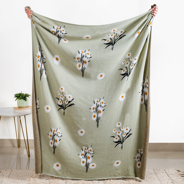 Daisy Delight Pure Cotton Throw Blanket