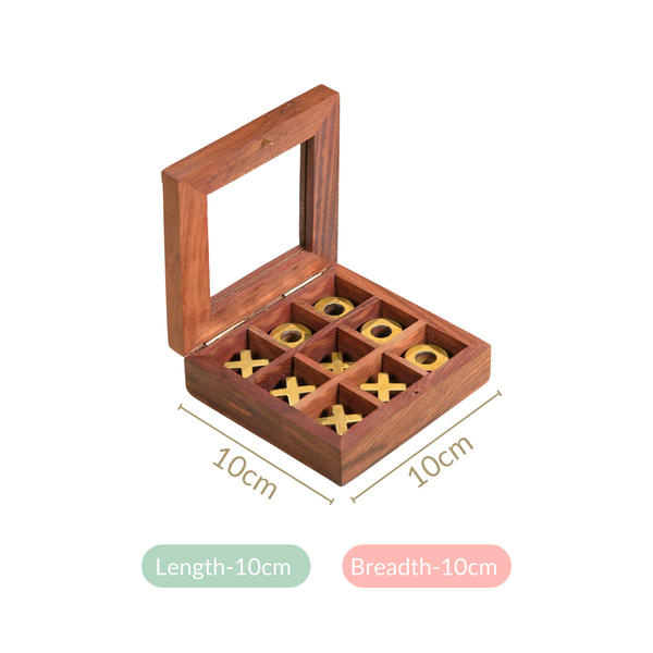 Wooden Tic Tac Toe Game Box