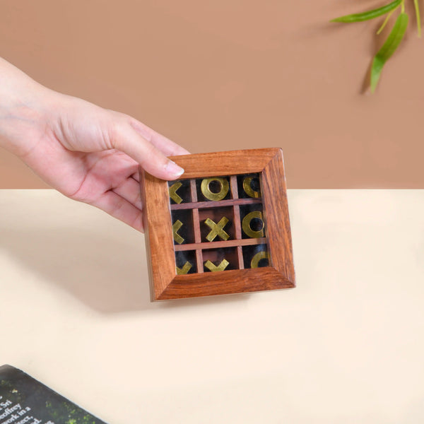 Wooden Tic Tac Toe Game Box