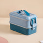 Double Decker Lunch Box For Office Blue 1400ml