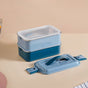 Double Decker Lunch Box For Office Blue 1400ml