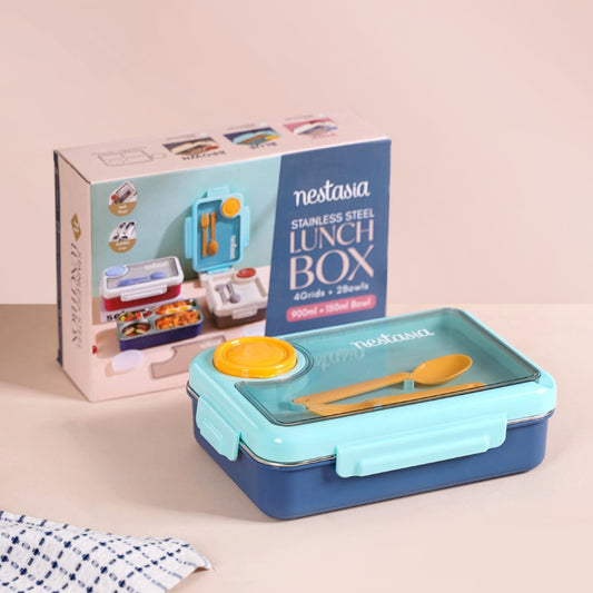 Stainless Steel Bento Tiffin Box Blue 950ml