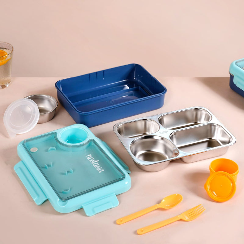 Stainless Steel Bento Tiffin Box Blue 950ml