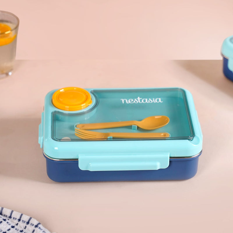 Stainless Steel Bento Tiffin Box Blue 950ml