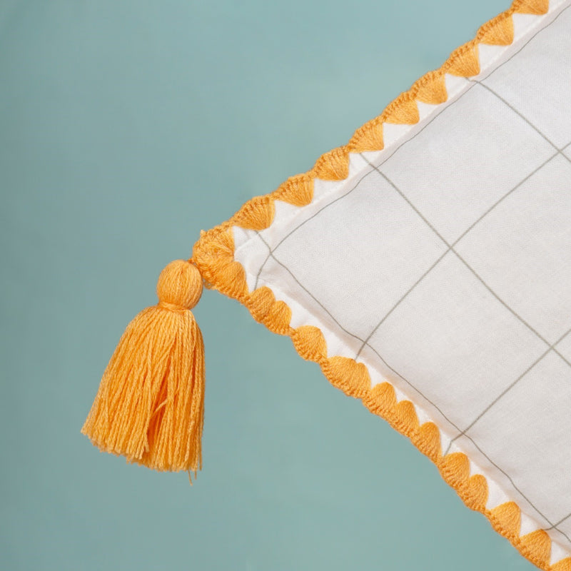 Tiger Embroidered Cotton Kids Cushion Cover 42x42cm