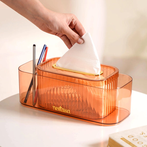 Tissue Paper Holder With Organizer Amber