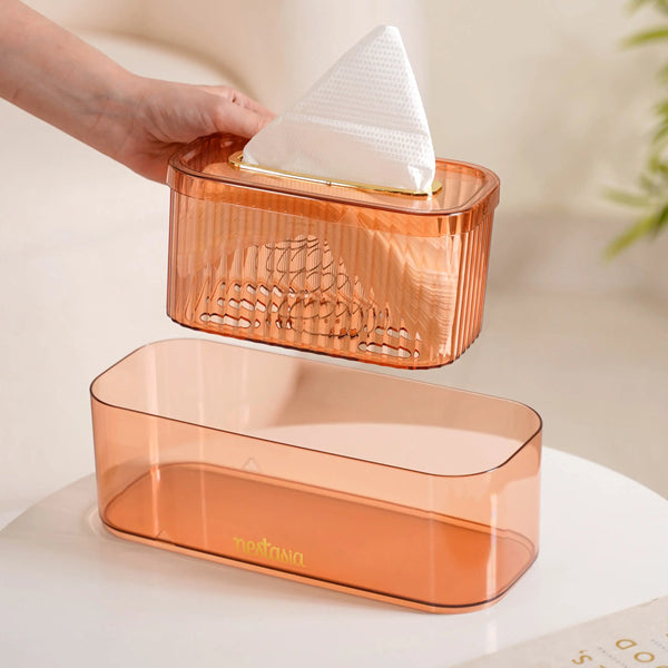 Tissue Paper Holder With Organizer Amber