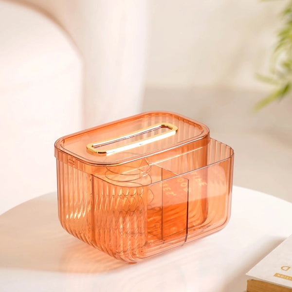 Multipurpose Tissue Paper Box With Compartments Amber