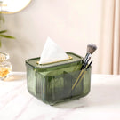 Tissue Storage Box With Organiser Green