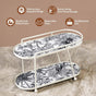 Toile De Jouy Vanity Storage Display 2 Storey Tray White