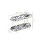 Toile De Jouy Vanity Storage Display 2 Storey Tray White