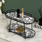 Toile de Jouy Vanity Storage Display 2 Story Tray Black