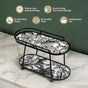 Toile De Jouy Vanity Storage Display 2 Tier Tray Black
