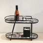 Toile de Jouy Vanity Storage Display 2 Story Tray Black