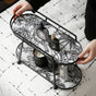 Toile de Jouy Vanity Storage Display 2 Story Tray Black