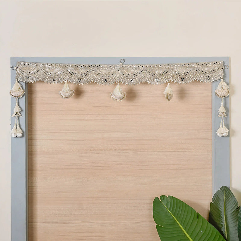 Toran With Mirrorwork White