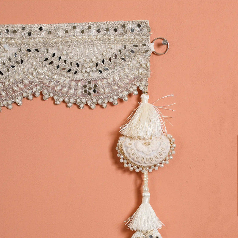 Toran With Mirrorwork White