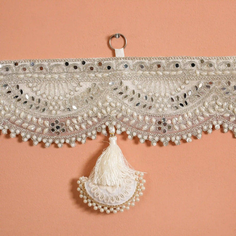 Toran With Mirrorwork White