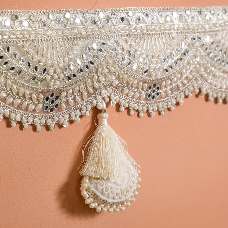 Toran With Mirrorwork White