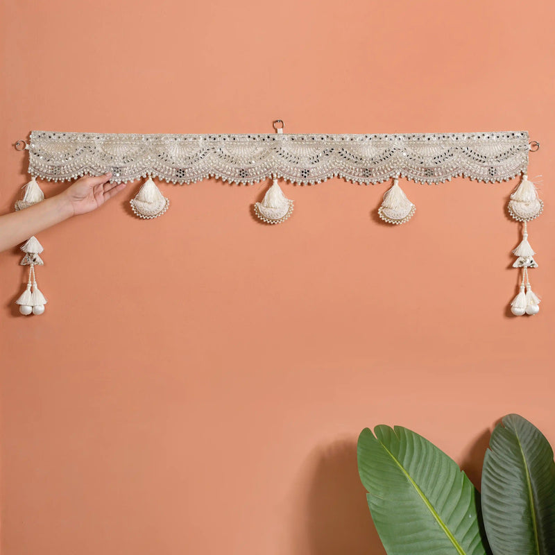 Toran With Mirrorwork White