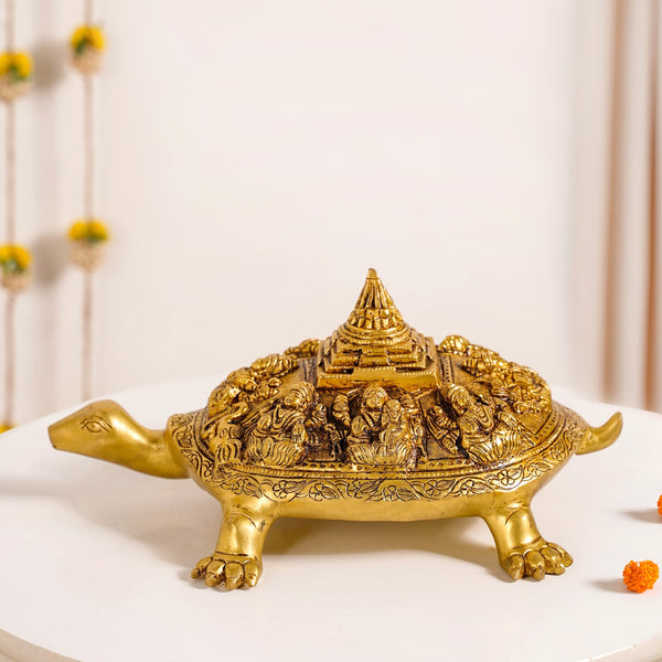 Tortoise With Shree Yantra Brass Statue