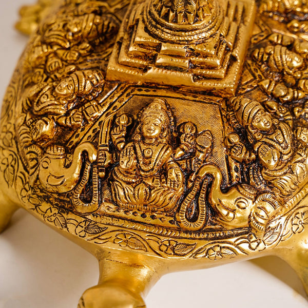 Tortoise With Shree Yantra Brass Statue