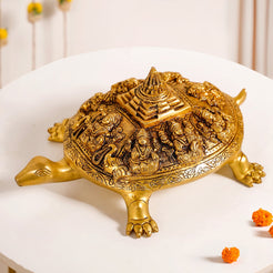 Tortoise With Shree Yantra Brass Statue