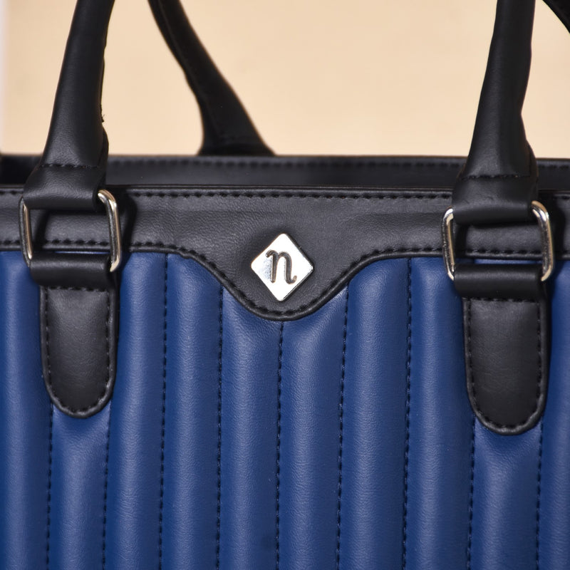 Vegan Leather Tote Bag For Women Midnight Blue