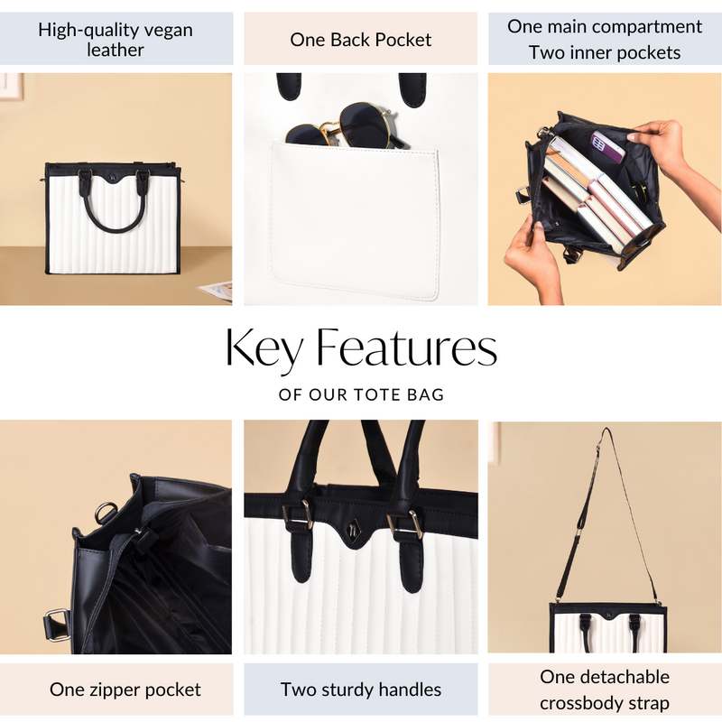 Ultra Chic Tote Handbag For Women White