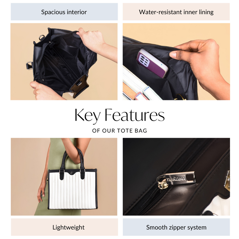 Ultra Chic Tote Handbag For Women White