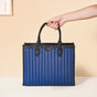 Vegan Leather Book Tote Midnight Blue