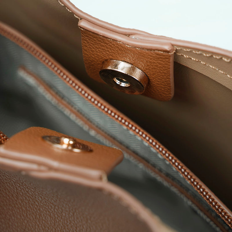 Nara Brown Tote Bag With Sling