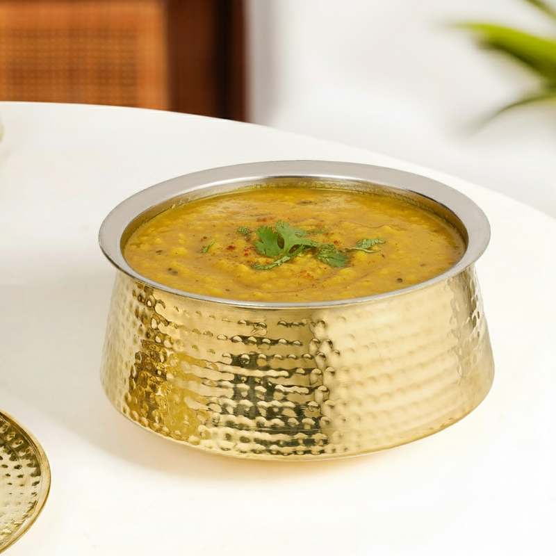 Traditional Brass Handi With Lid 3000ml