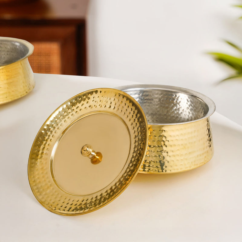 Traditional Brass Handi With Lid 3000ml