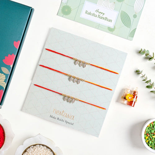 Traditional Moli Rakhi Gift Hamper Set Of 5 With Card And Box