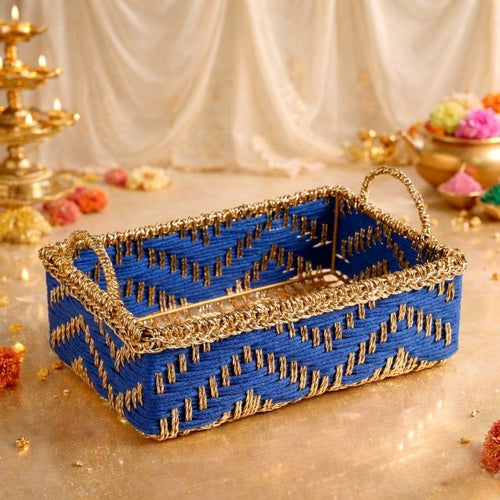 Traditional Handwoven Basket Blue