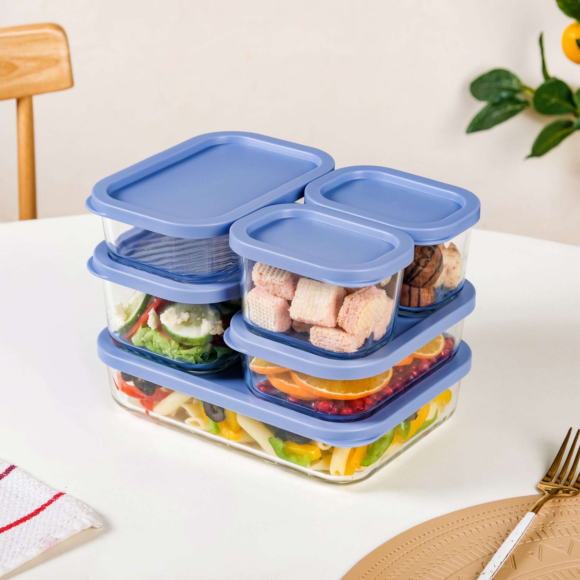 Groovo Transparent Airtight Storage Containers Set Of 6 S 310ml M 520ml L 750ml XL 1200ml